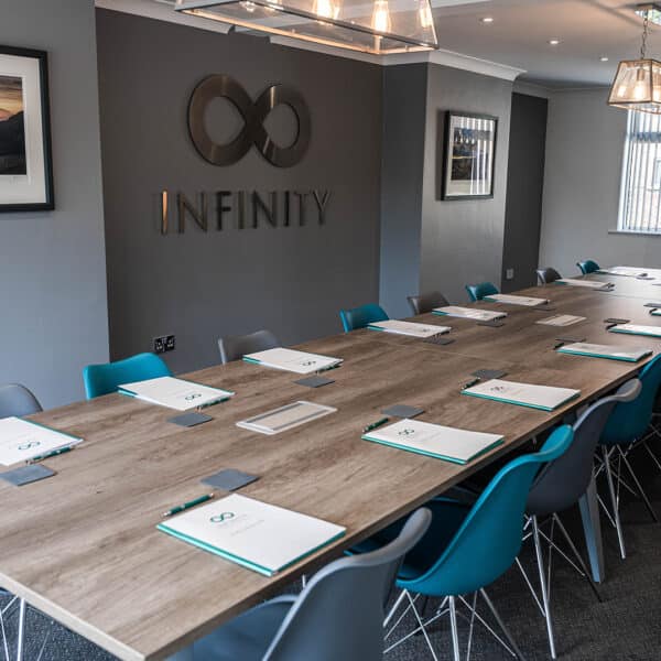 The interior of the training suite at Infinity Training Academy.